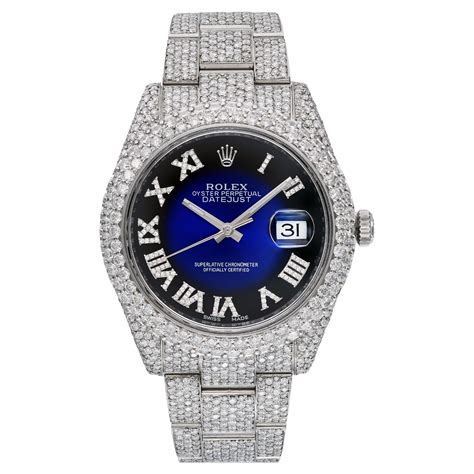 fully iced rolex dial 41mm custom
